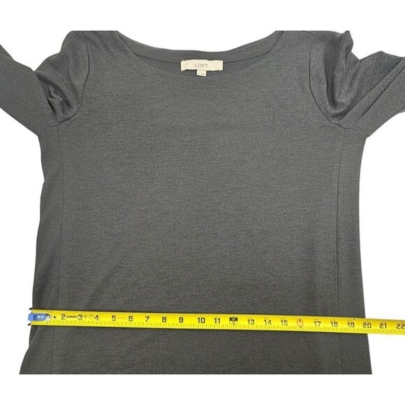 LOFT Lantern Sleeve JerseyKnit Swing Dress Gray Lagenlook Soft Capsule Neutral M - Picture 8 of 12